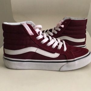 Burgundy Suede SK8-HI Slim